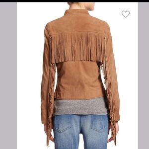 Pam & Gela tan fringe suede Southwestern Western Cowgirl Jacket